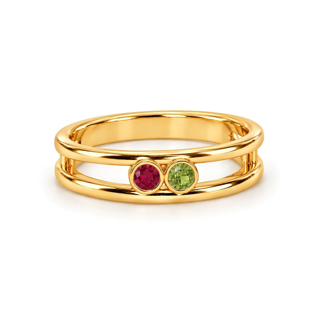Round Bezel Birthstone Ring