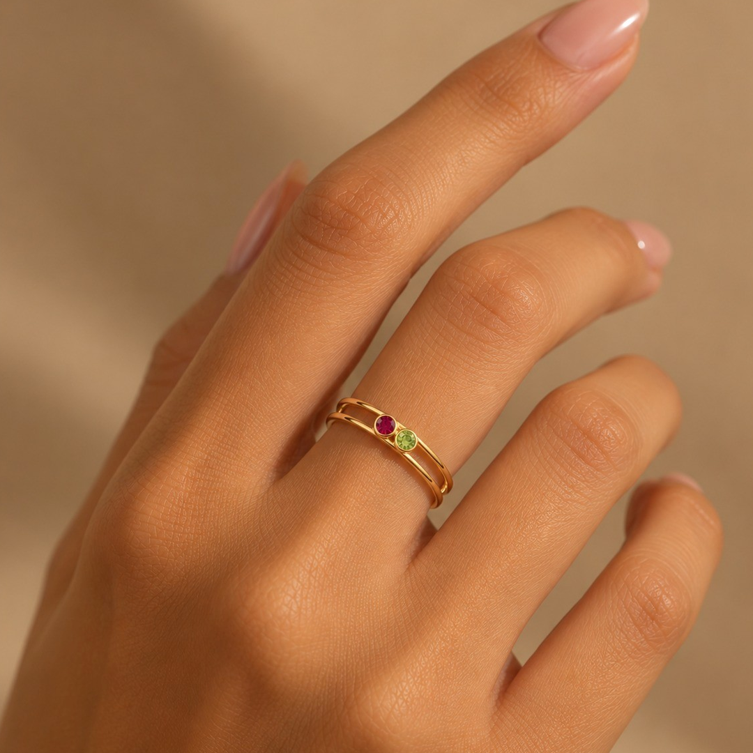Round Bezel Birthstone Ring