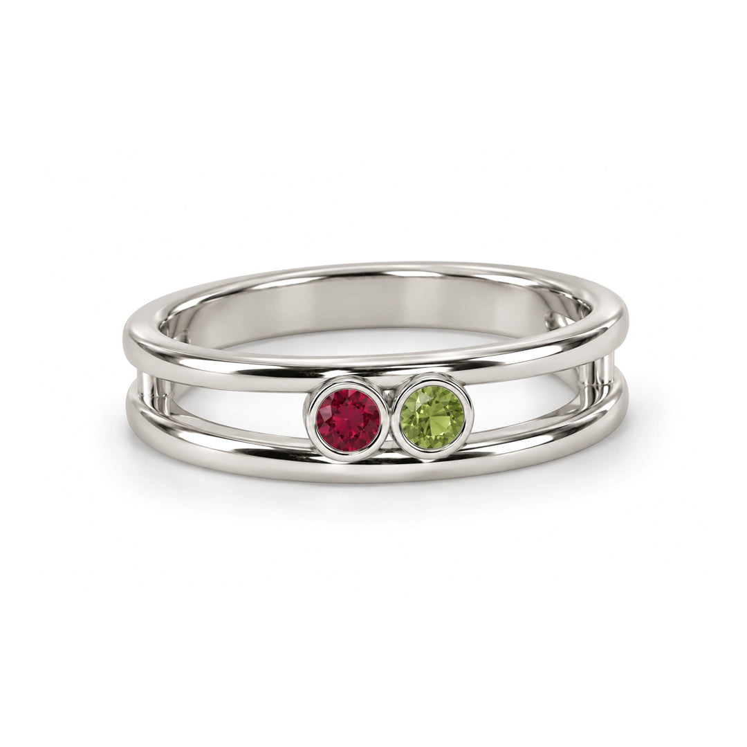 Round Bezel Birthstone Ring