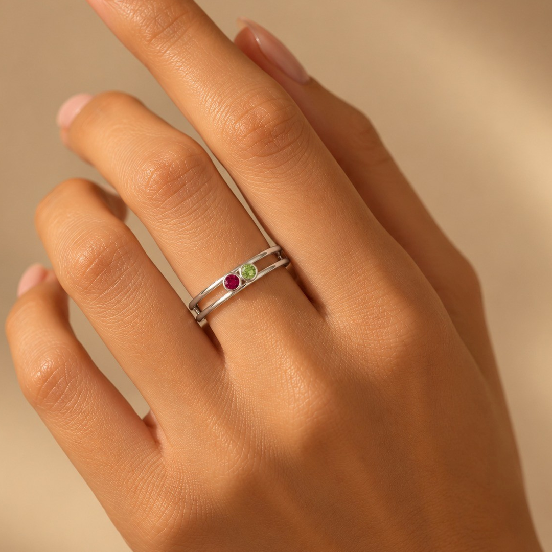 Round Bezel Birthstone Ring