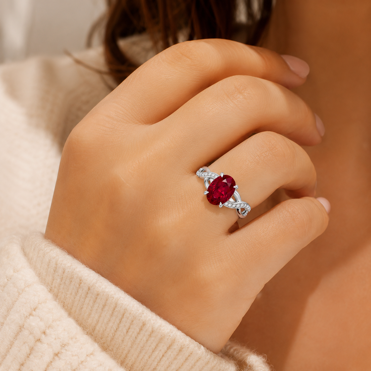Oval Birthstone Ring