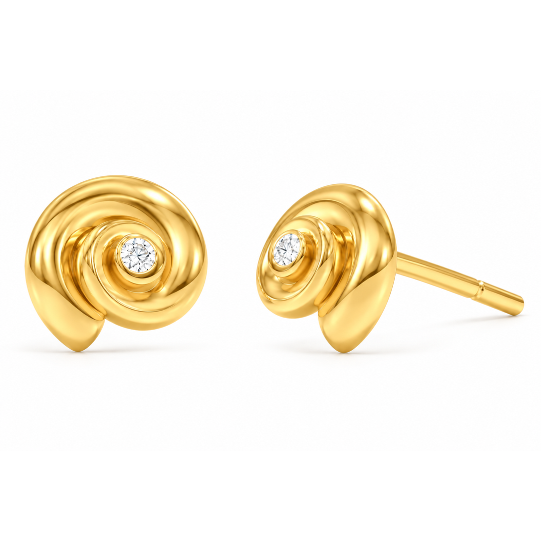 Sea Shell Accent Stone Earring