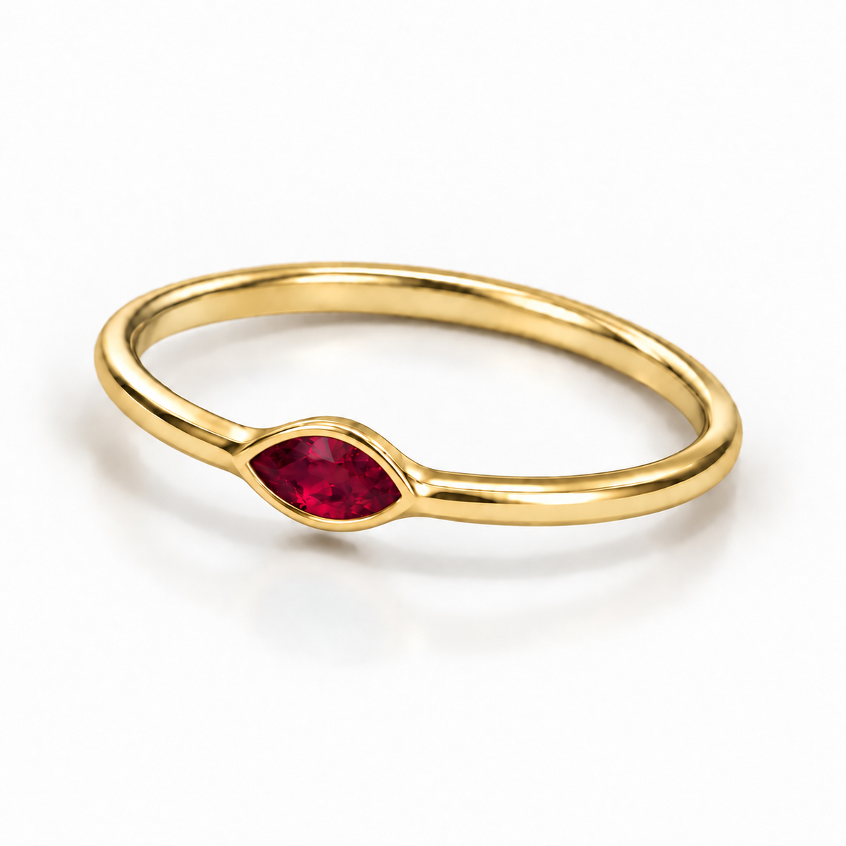Sideways Marquise Birthstone Ring