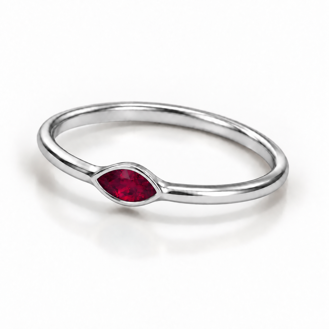 Sideways Marquise Birthstone Ring