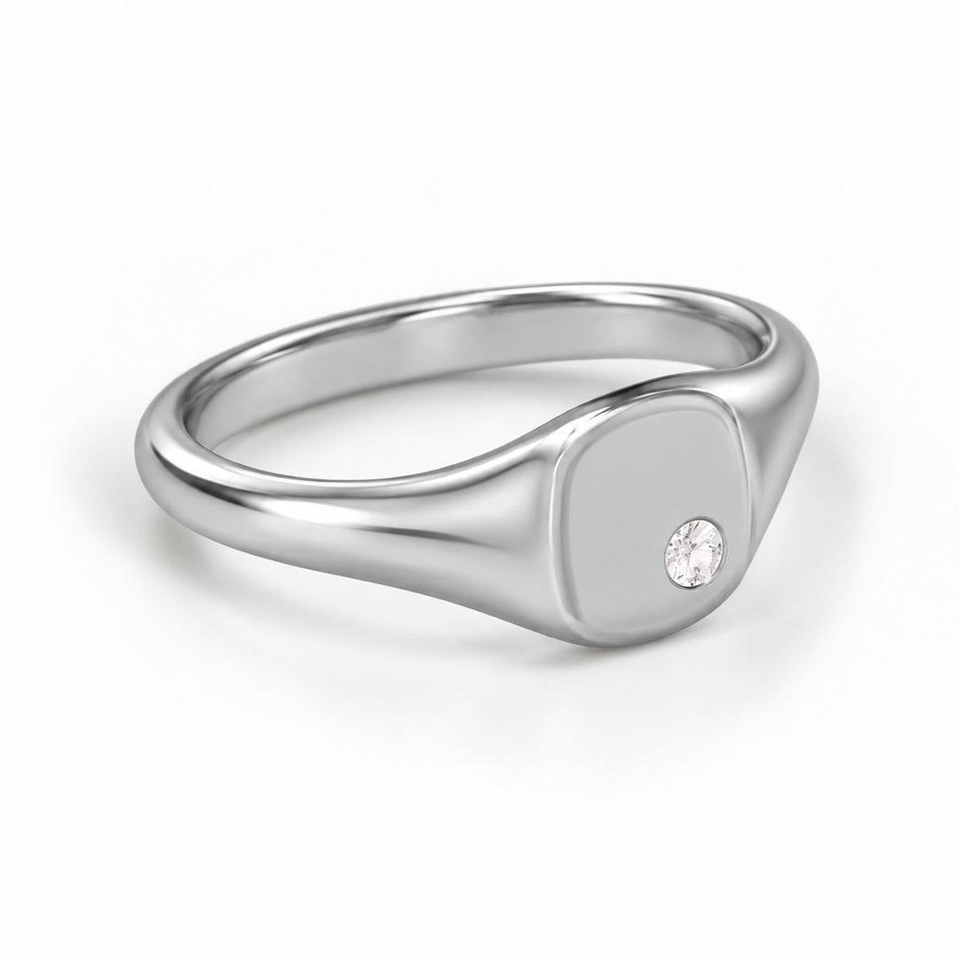 Signet Square Birthstone Ring