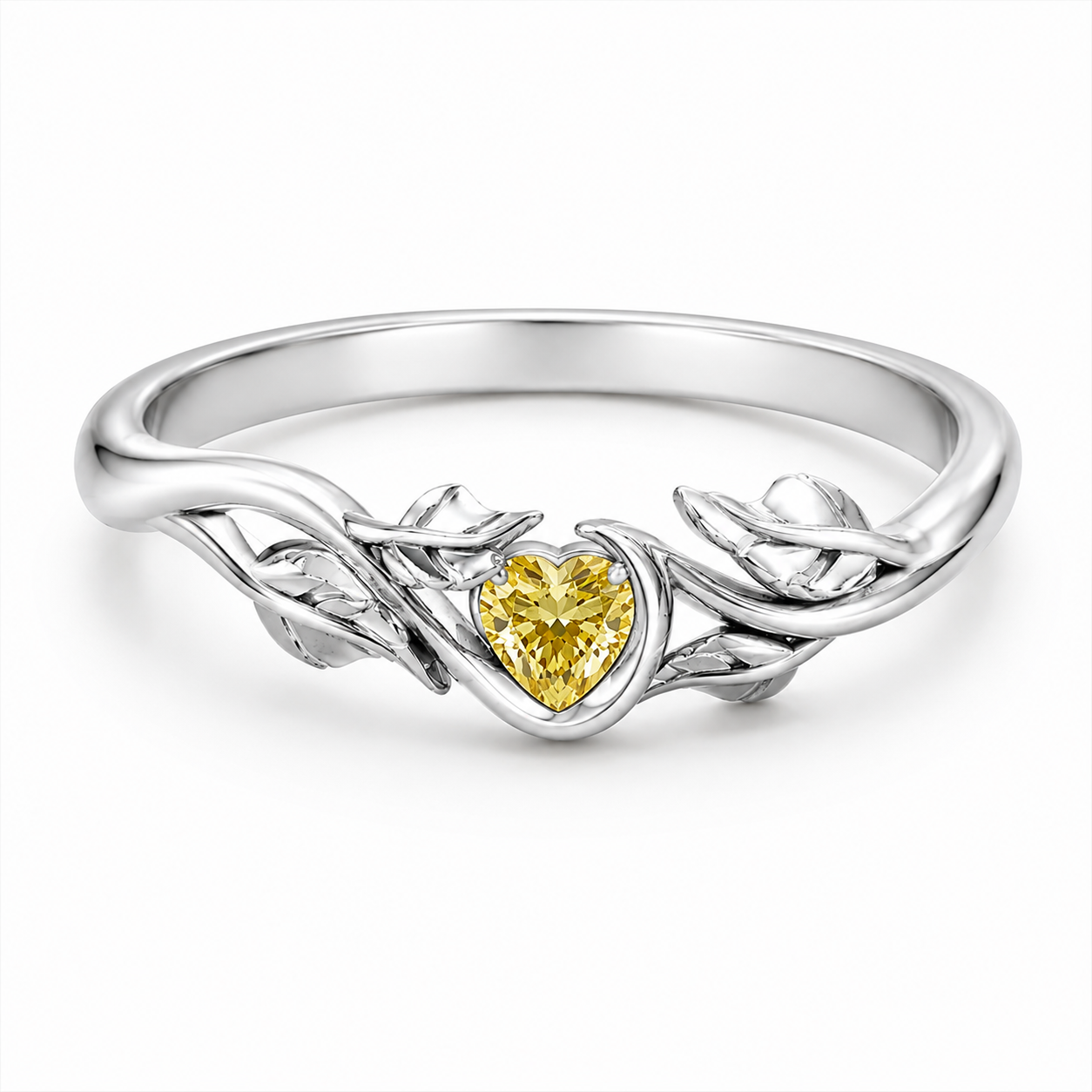 Floral Heart Band Ring