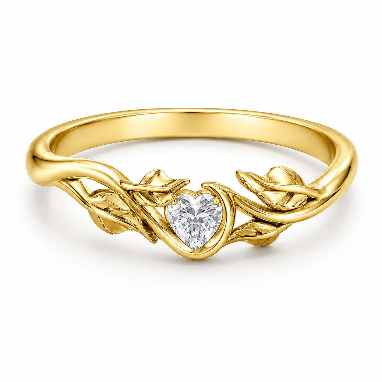 Floral Heart Band Ring