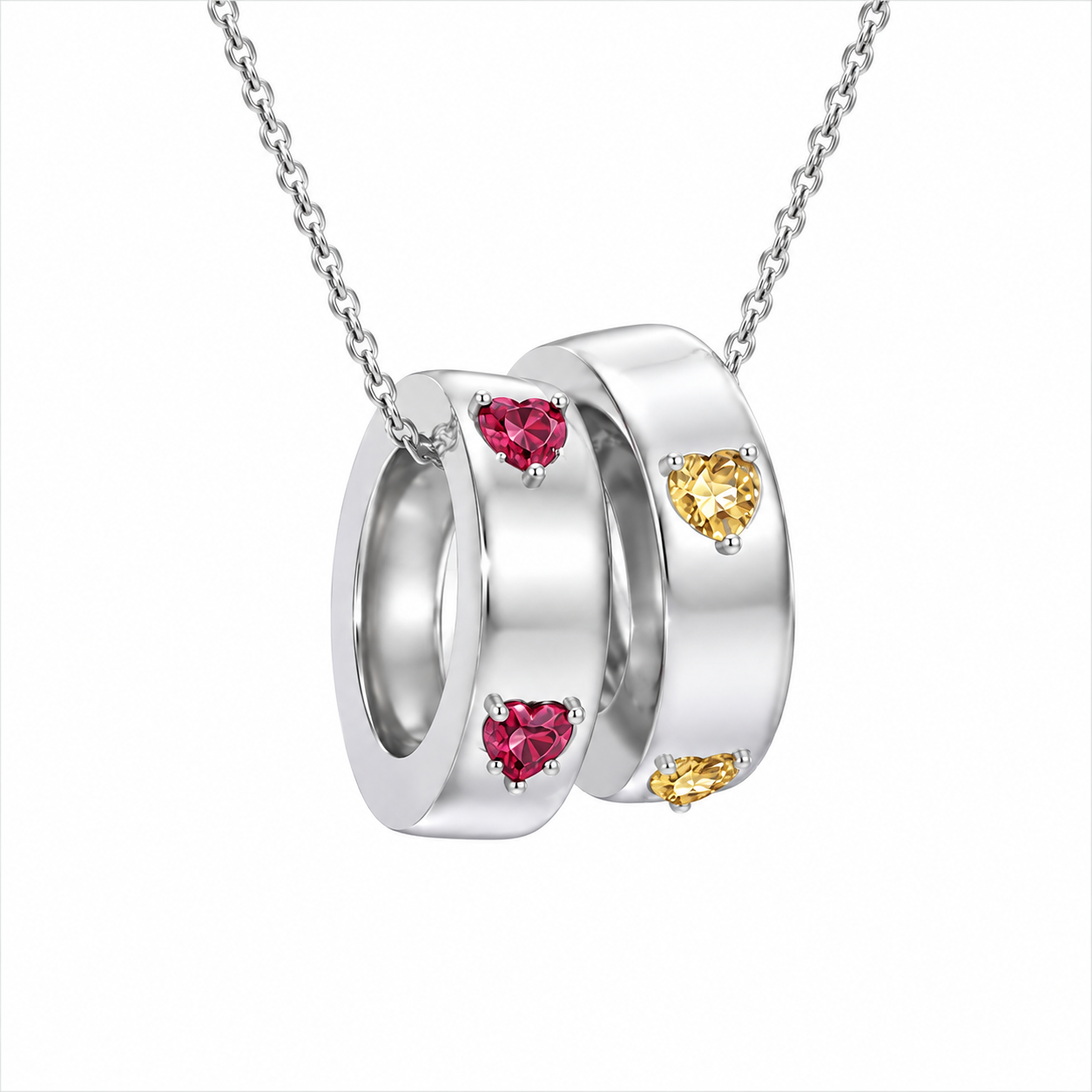 Stacking Ring with Birthstone Necklace