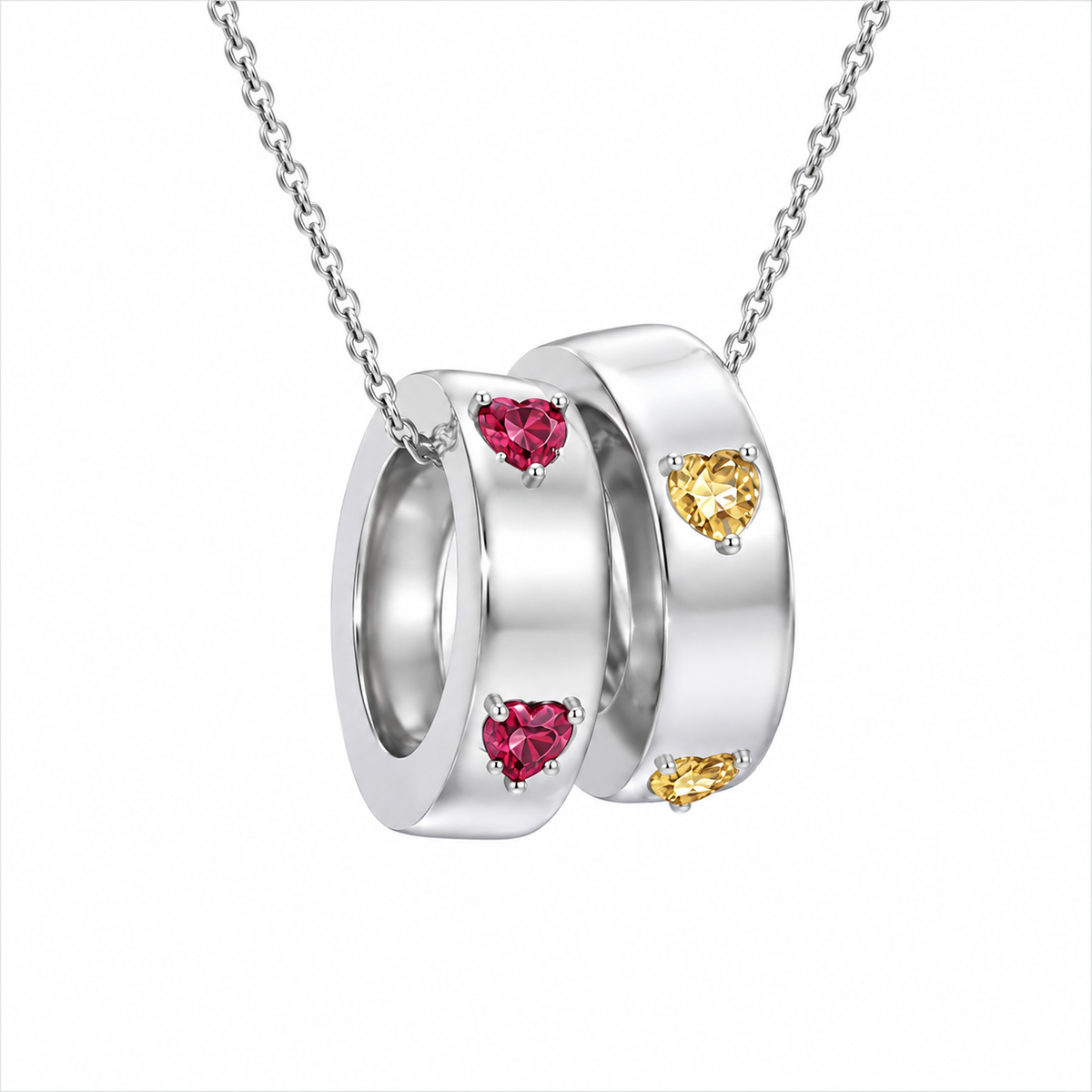 Stacking Ring with Birthstone Necklace