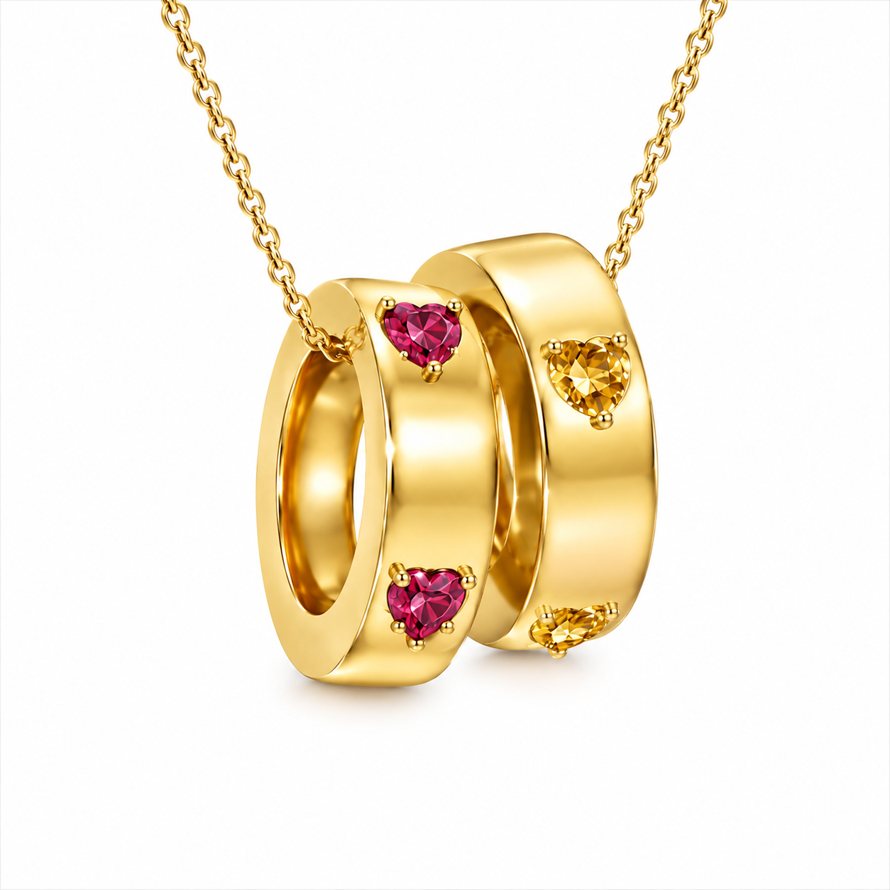 Stacking Ring with Birthstone Necklace