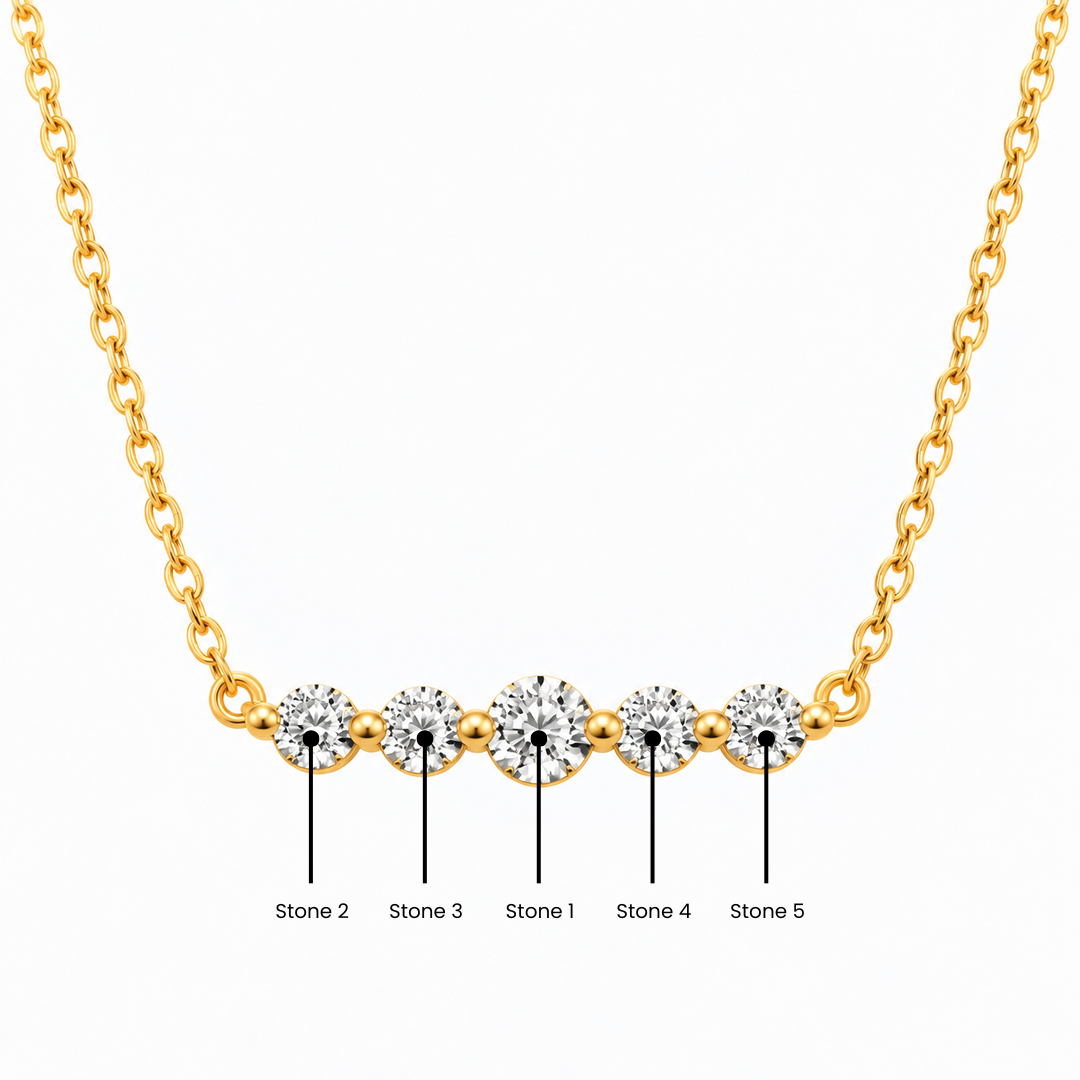 Dainty Arc Birthstone Necklace