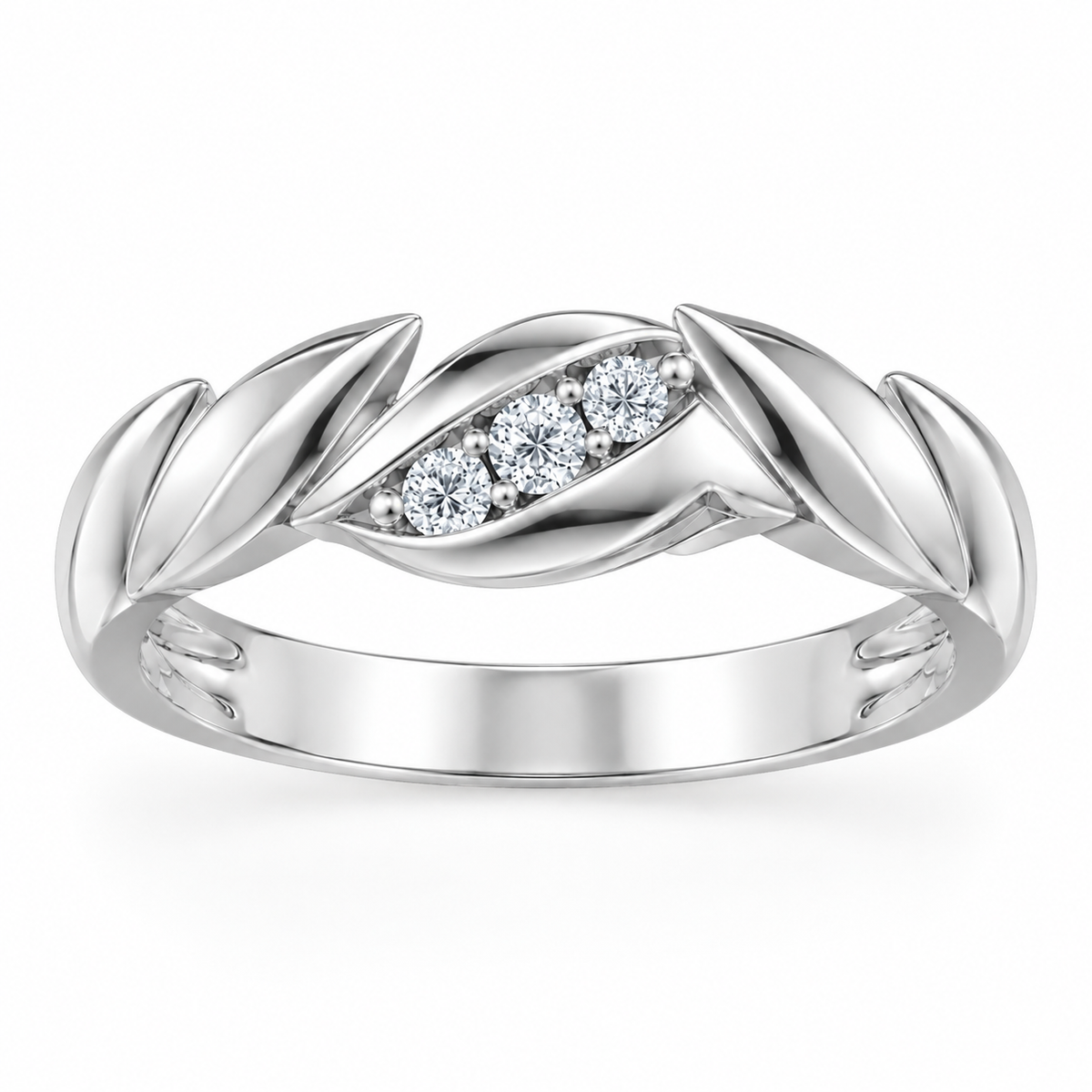 Sylvan Leaf Ring with Accent stones