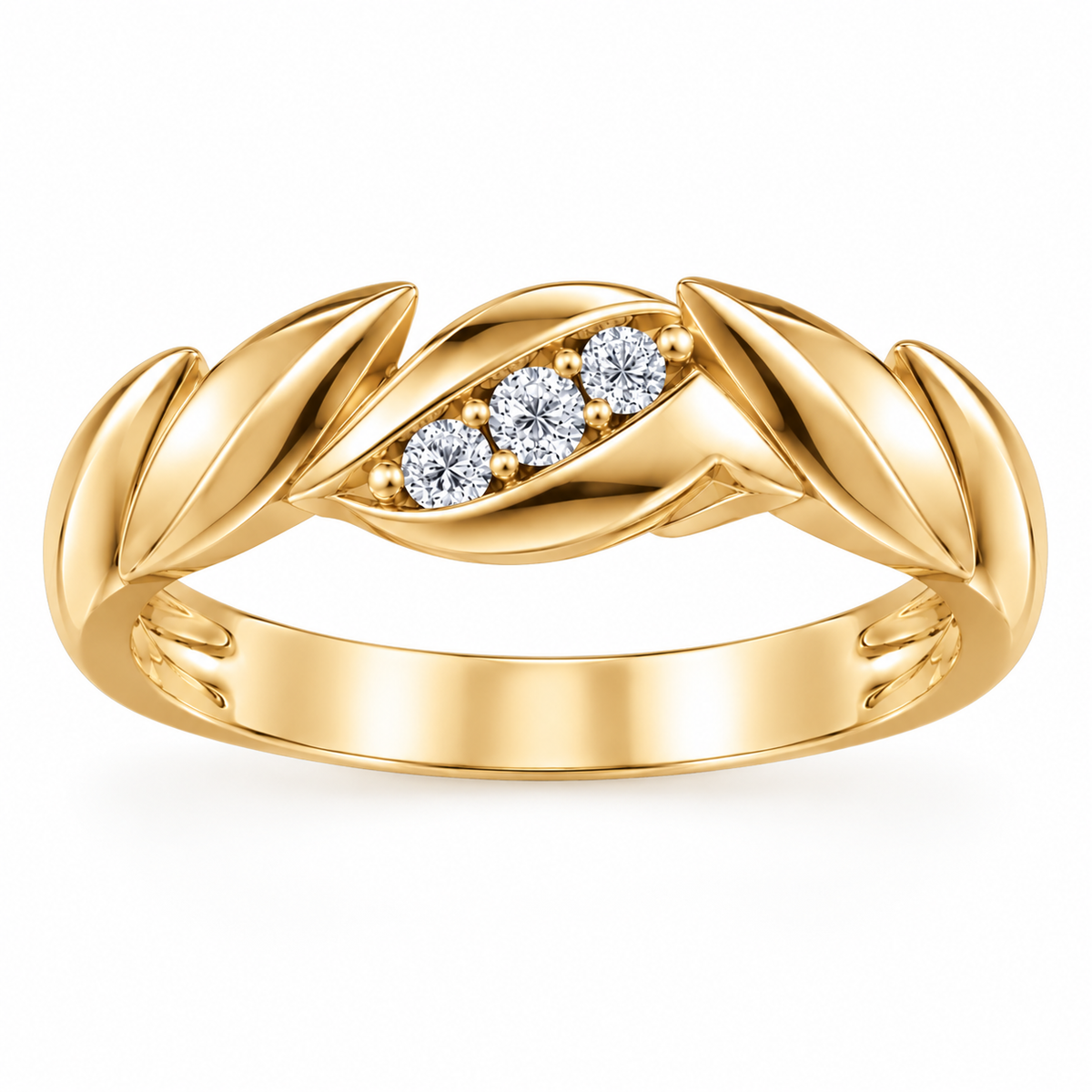 Sylvan Leaf Ring with Accent stones