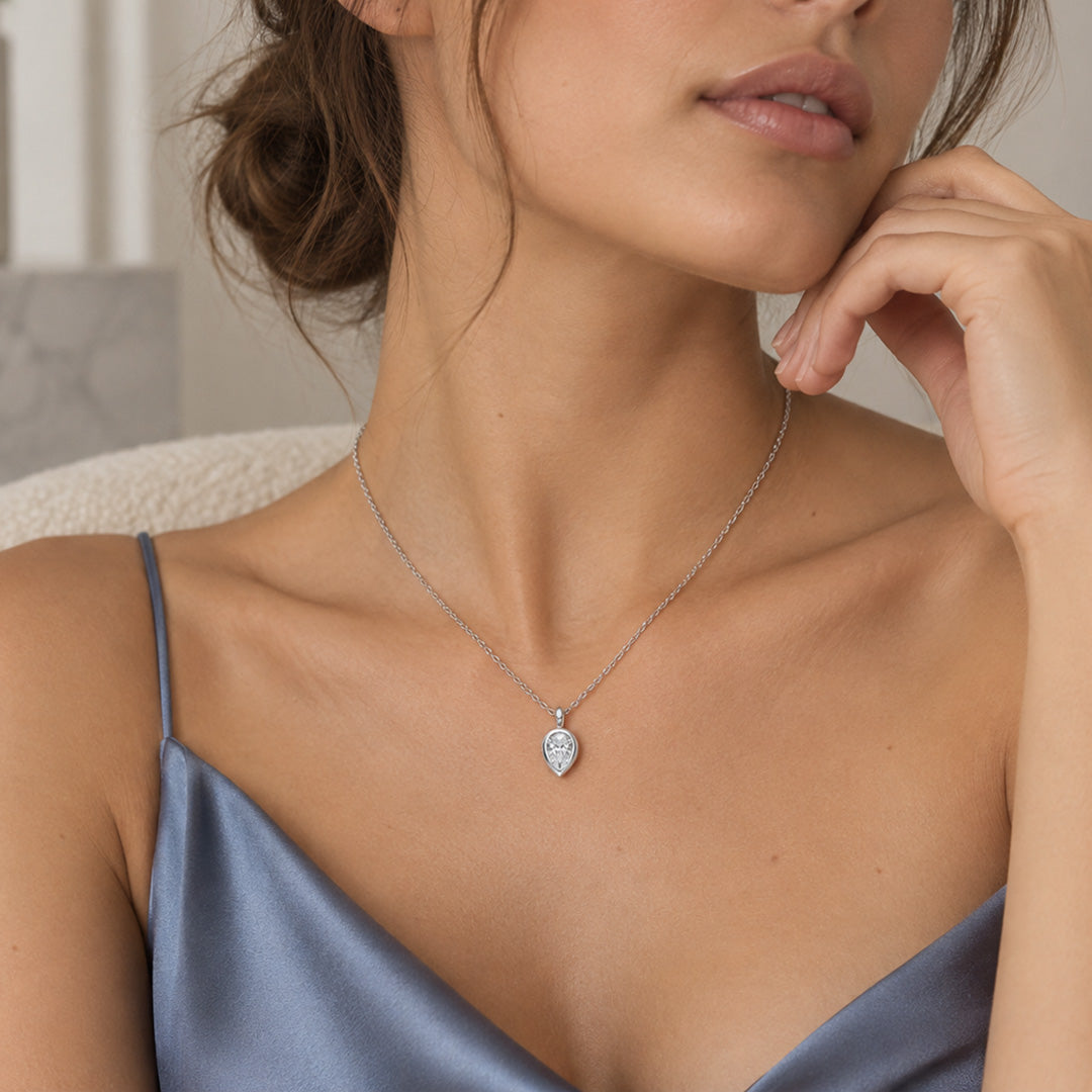 Tear Drop Birthstone Necklace