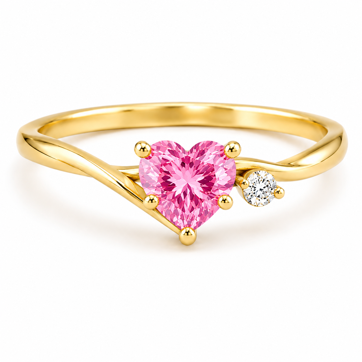 The Sweetheart Wave Ring with Accent Stones