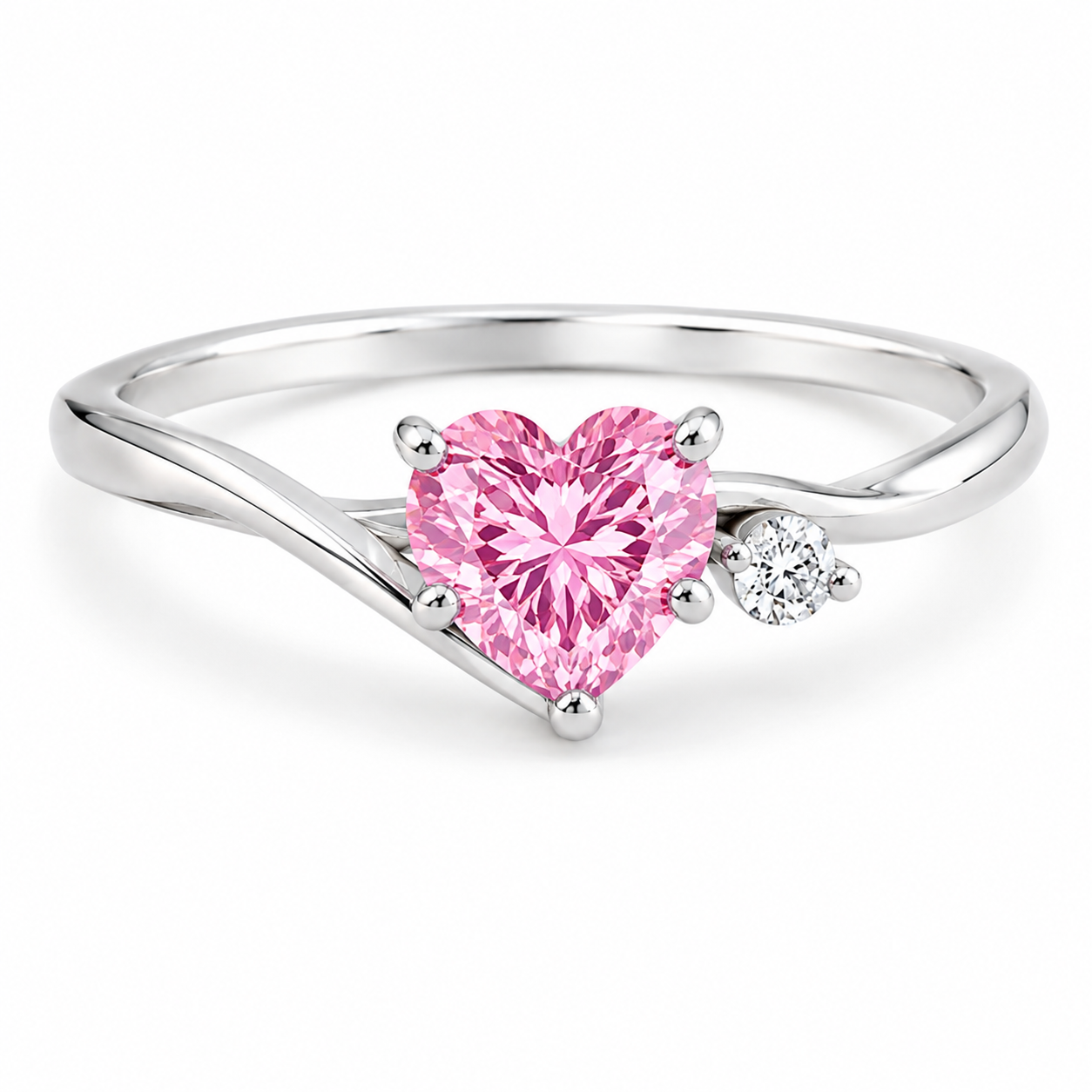 The Sweetheart Wave Ring with Accent Stones