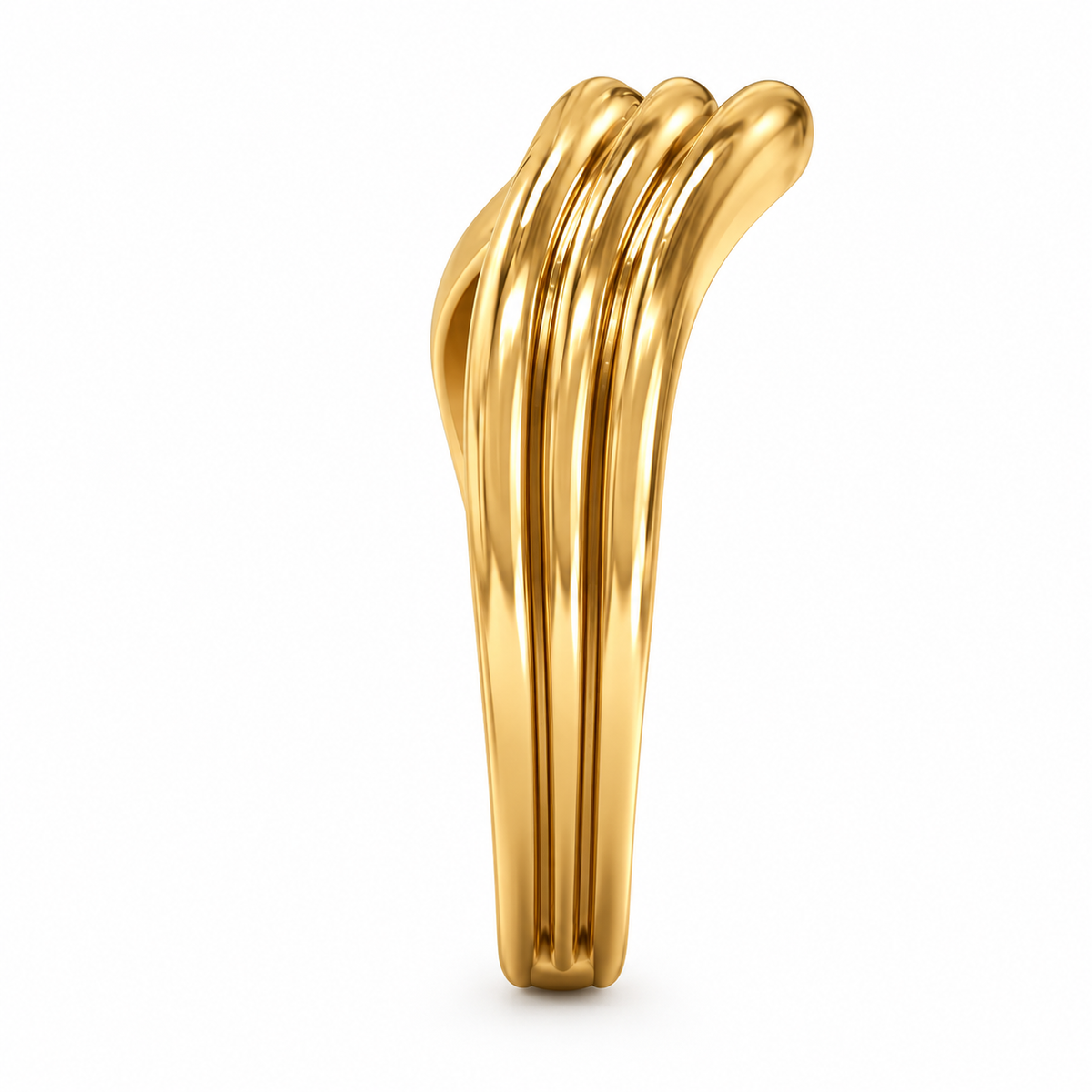 Three Layer Wavy Ring