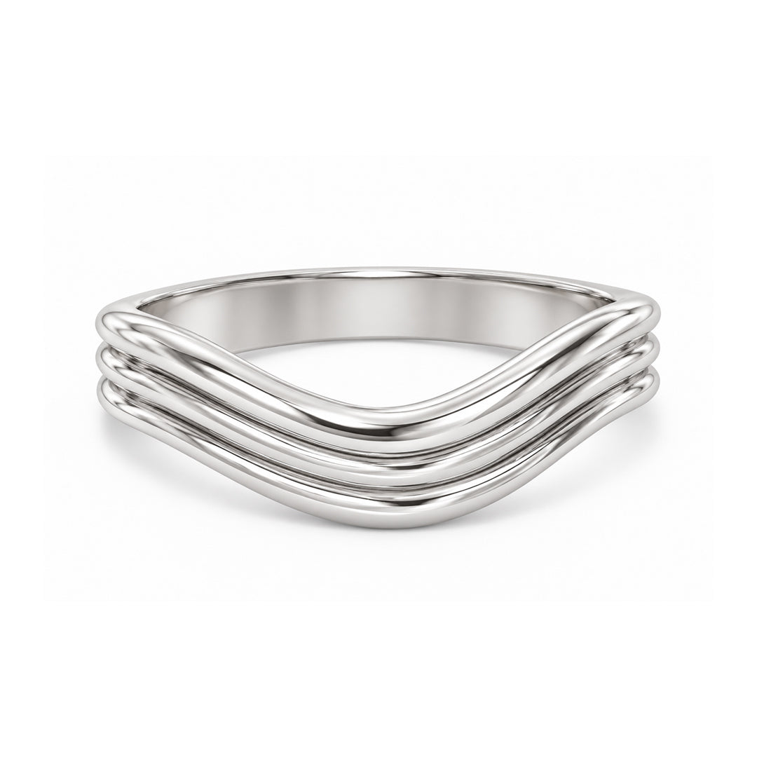 Three Layer Wavy Ring
