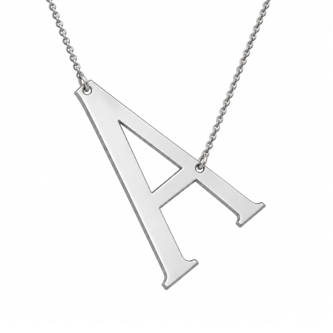 Tilted Initial Charm Necklace