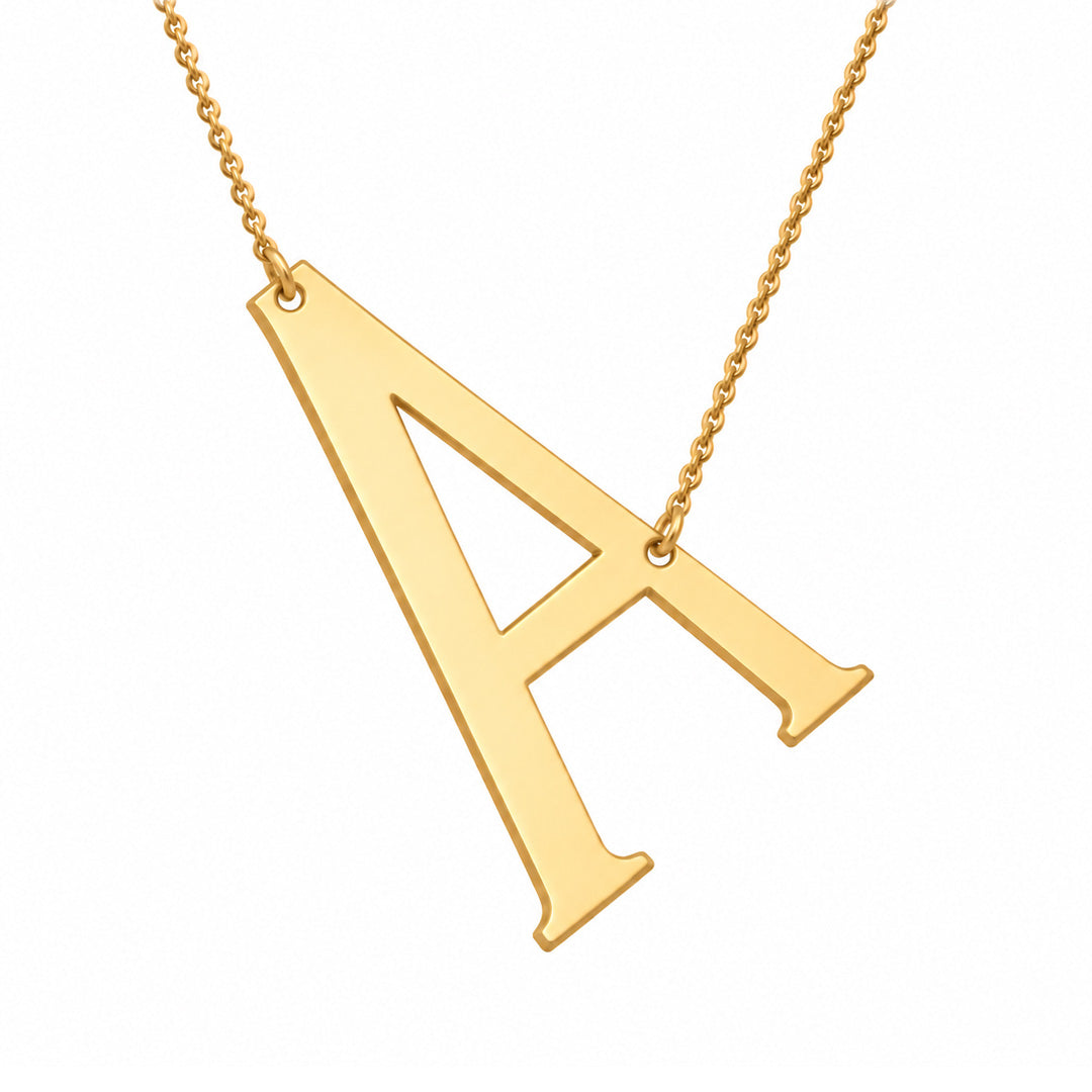 Tilted Initial Charm Necklace