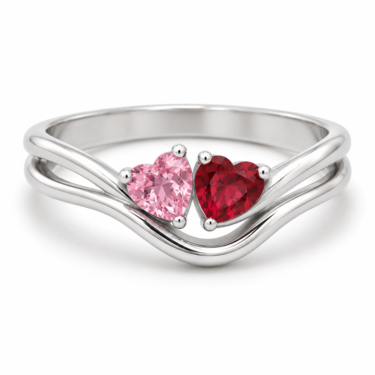 Toi et Moi Resting Heart Ring