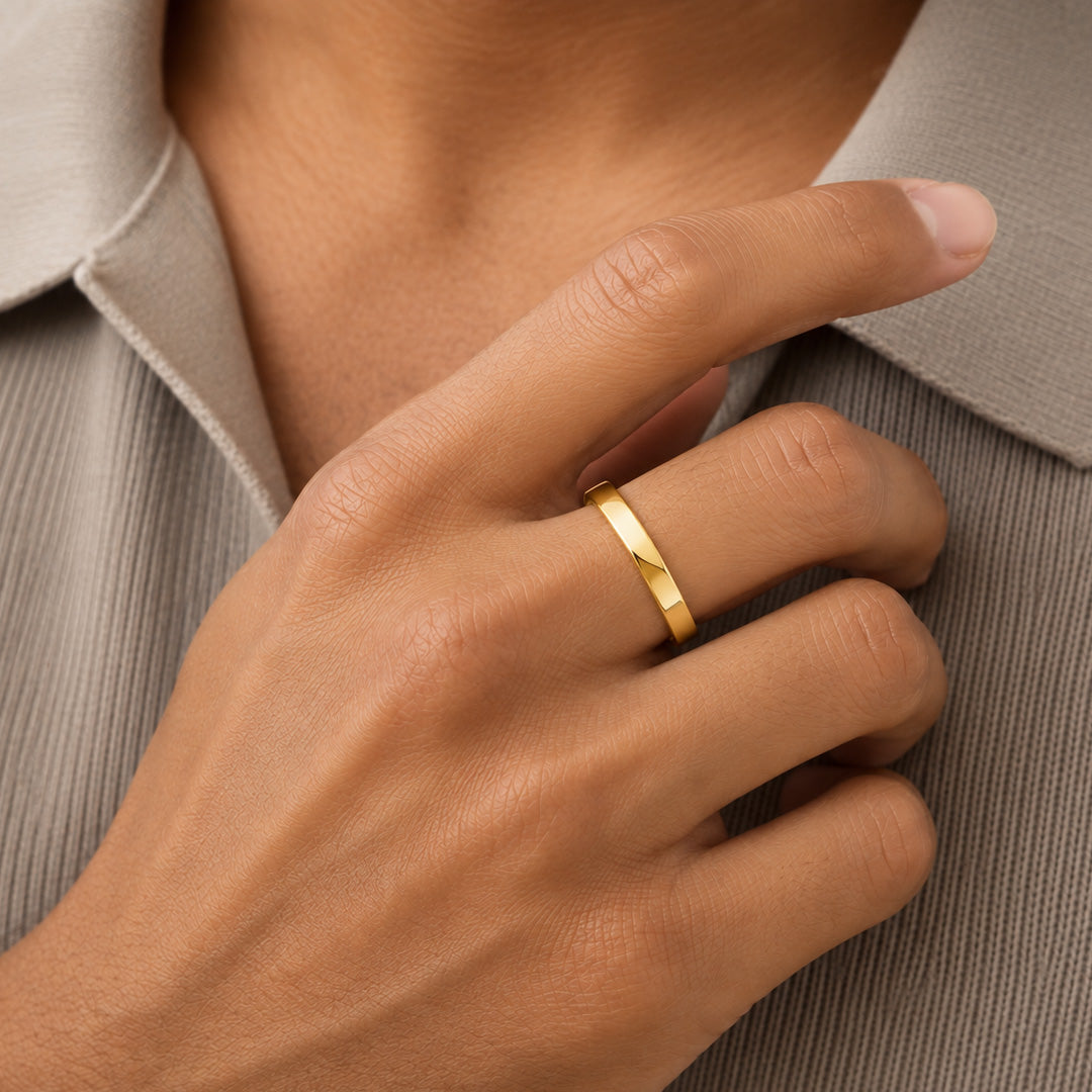 Diagonal Ridge Ring