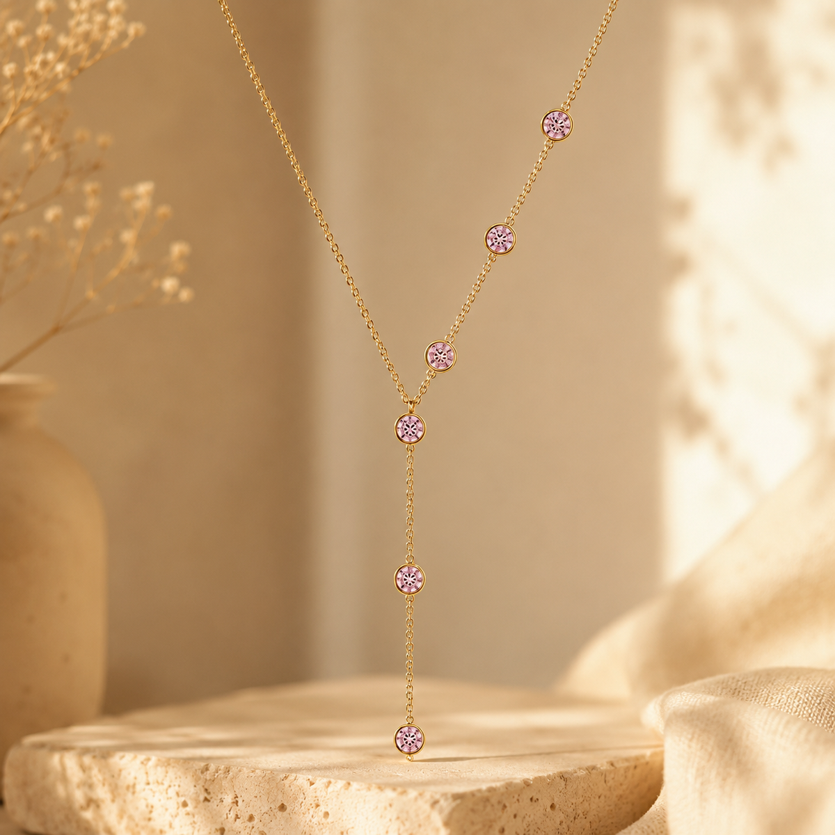Y Shaped stone Necklace