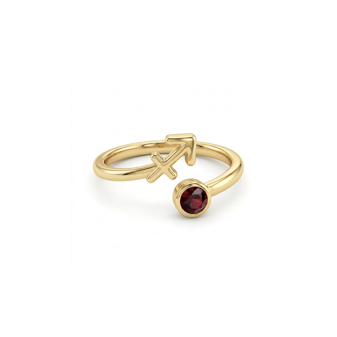 Zodiac Harmony Birthstone Ring