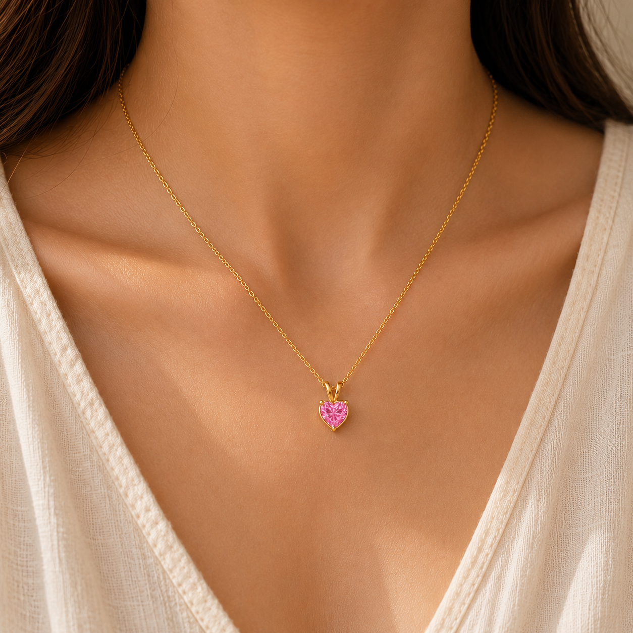 Apple Heart Stone Pendant