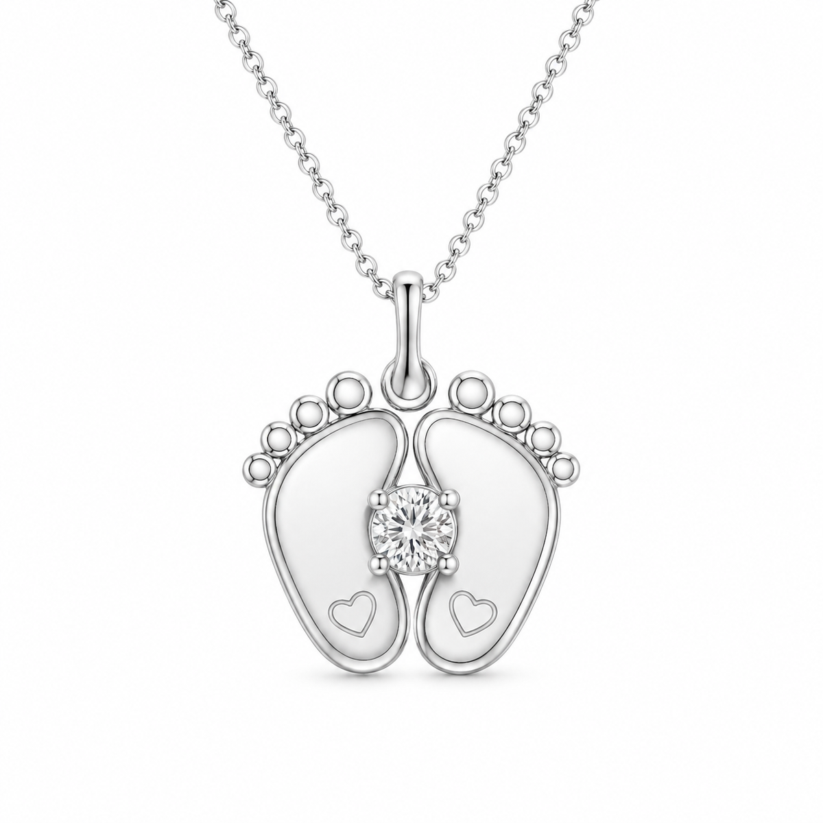 Baby Feet Birthstone Necklace