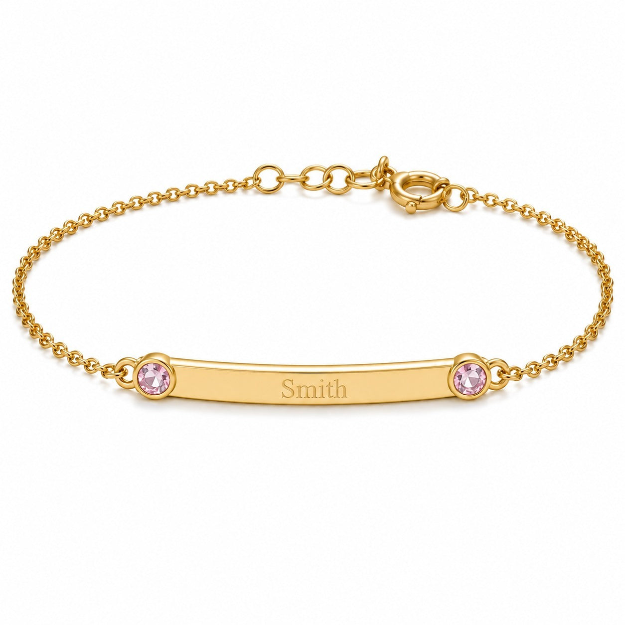 Personalized Bar Bracelet with Birthstone