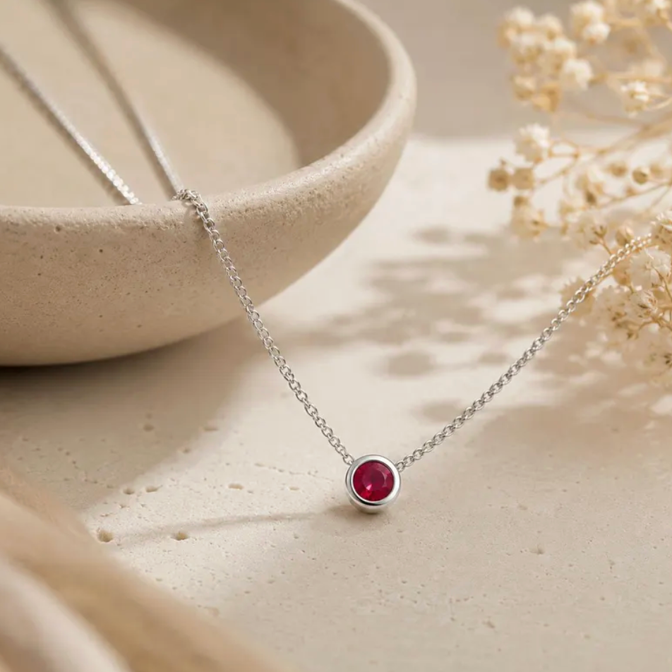 Birthstone Bezel Necklace