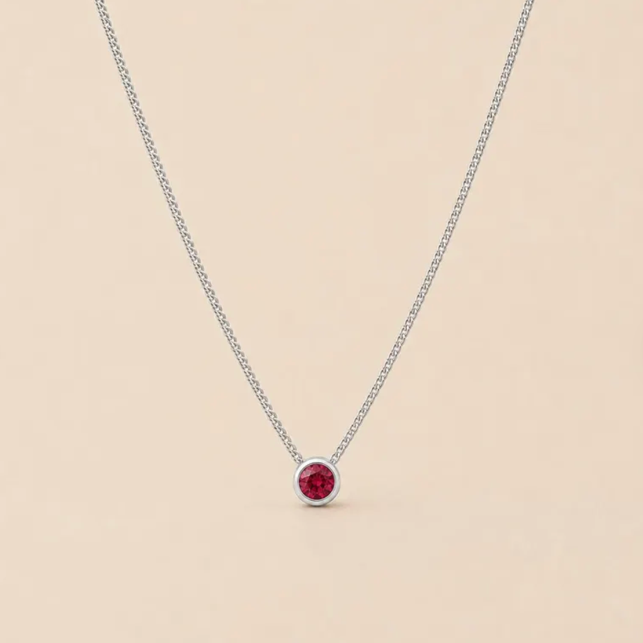 Birthstone Bezel Necklace