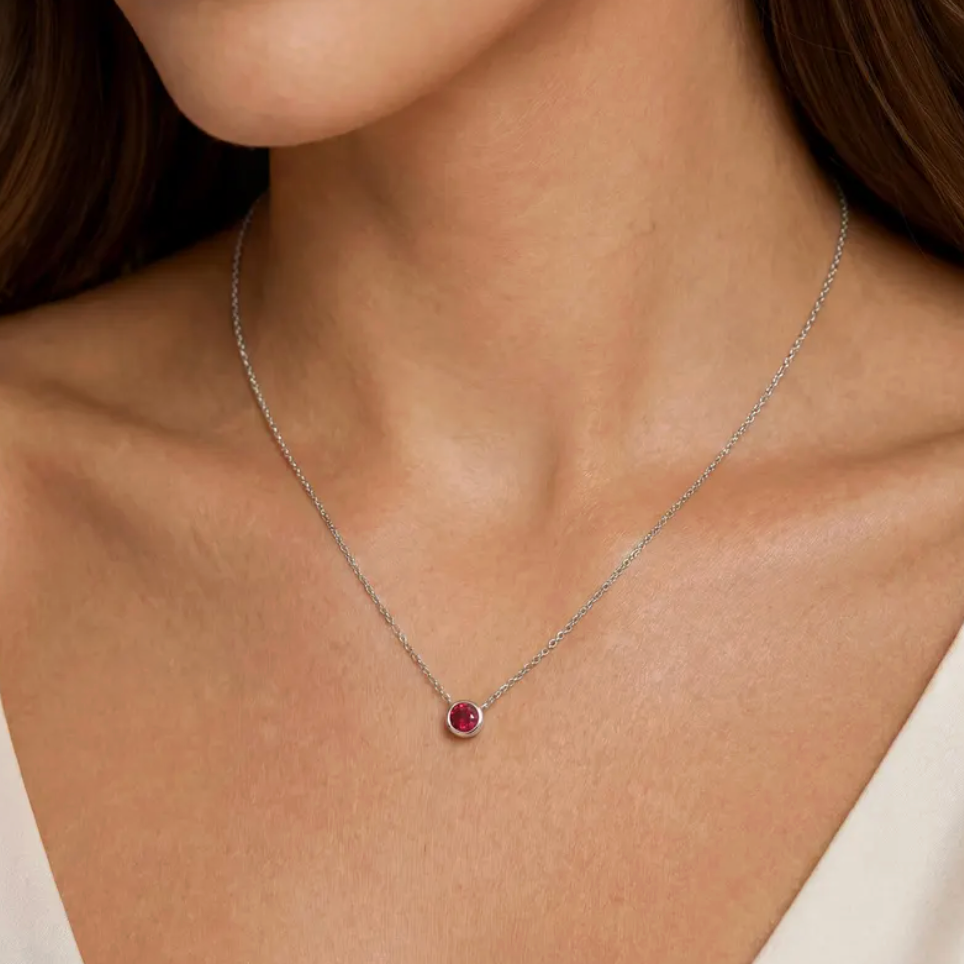 Birthstone Bezel Necklace