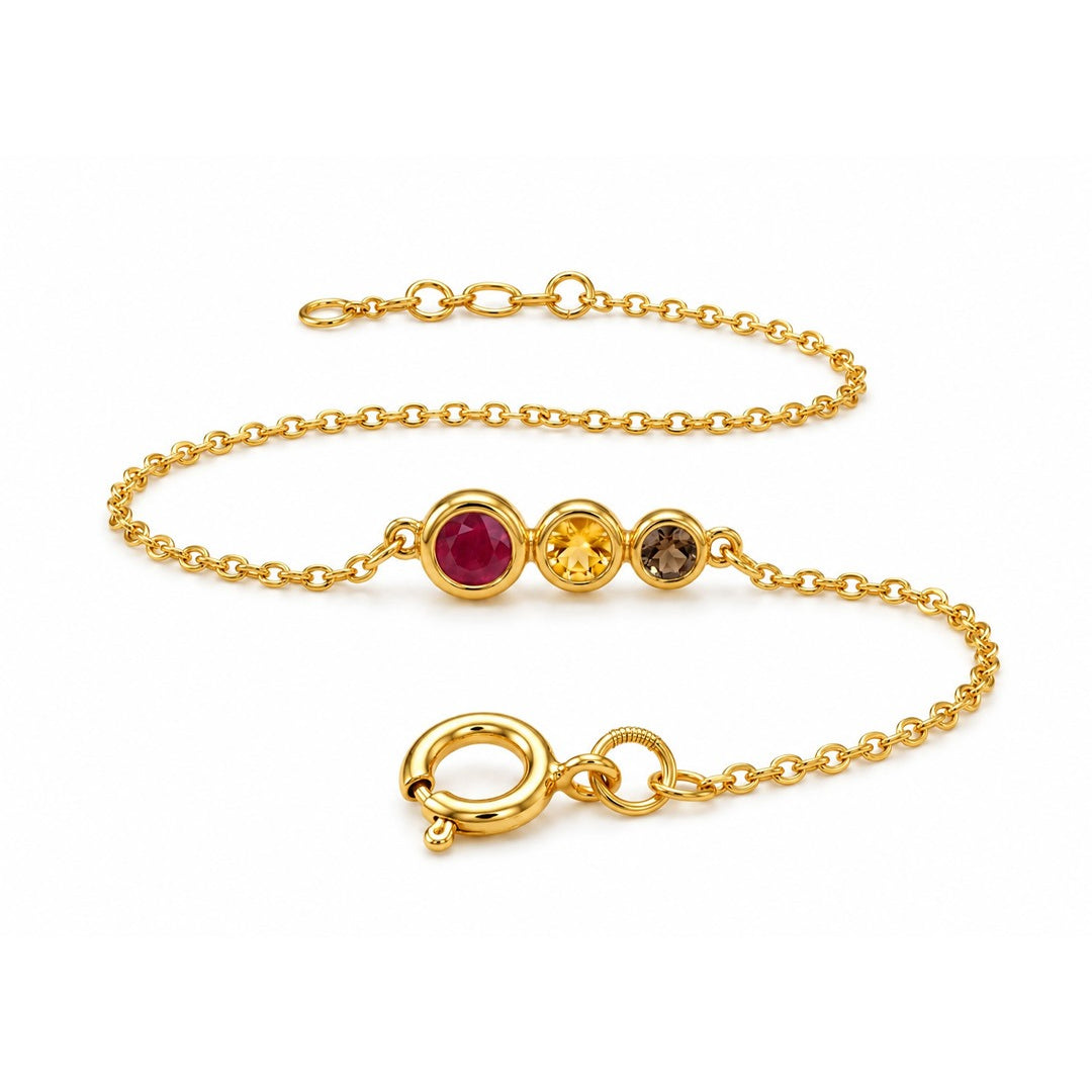 Trio Stone Bezel Bracelet