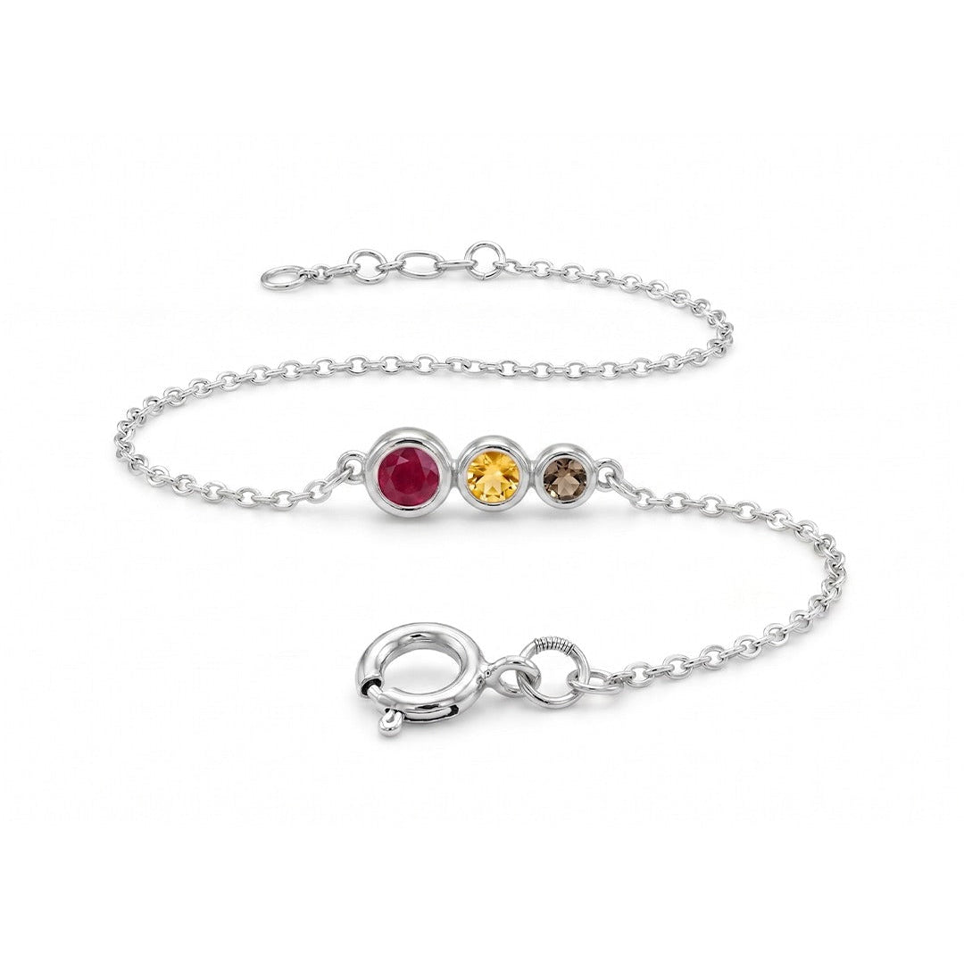 Trio Stone Bezel Bracelet