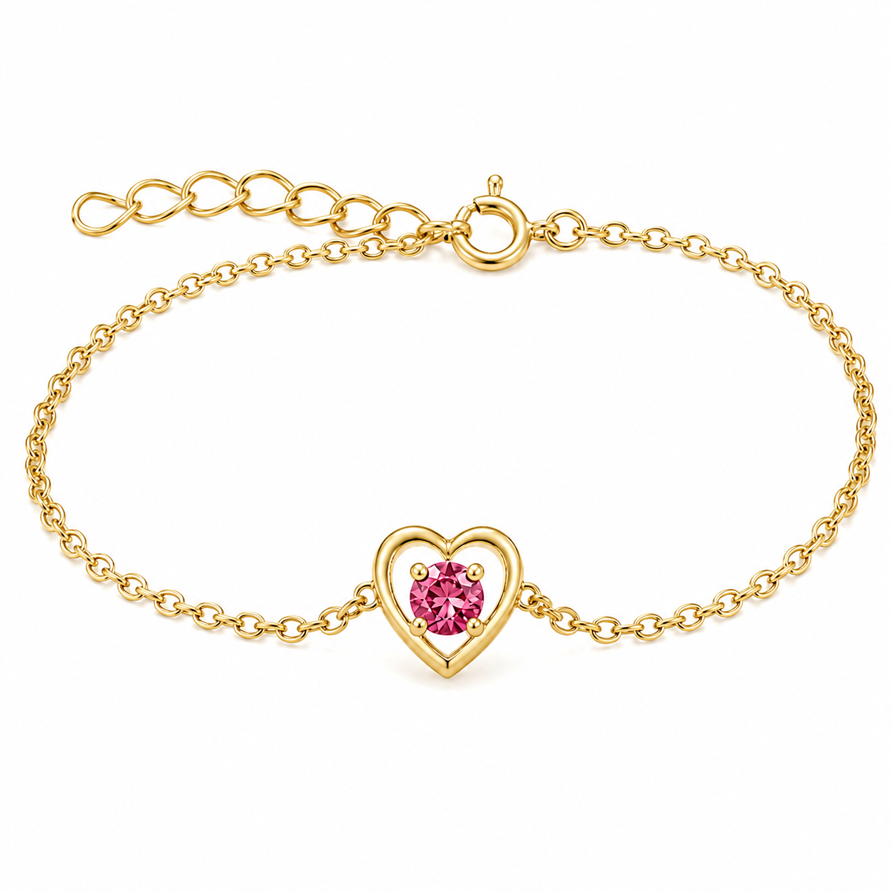 Birthstone Heart Bracelet