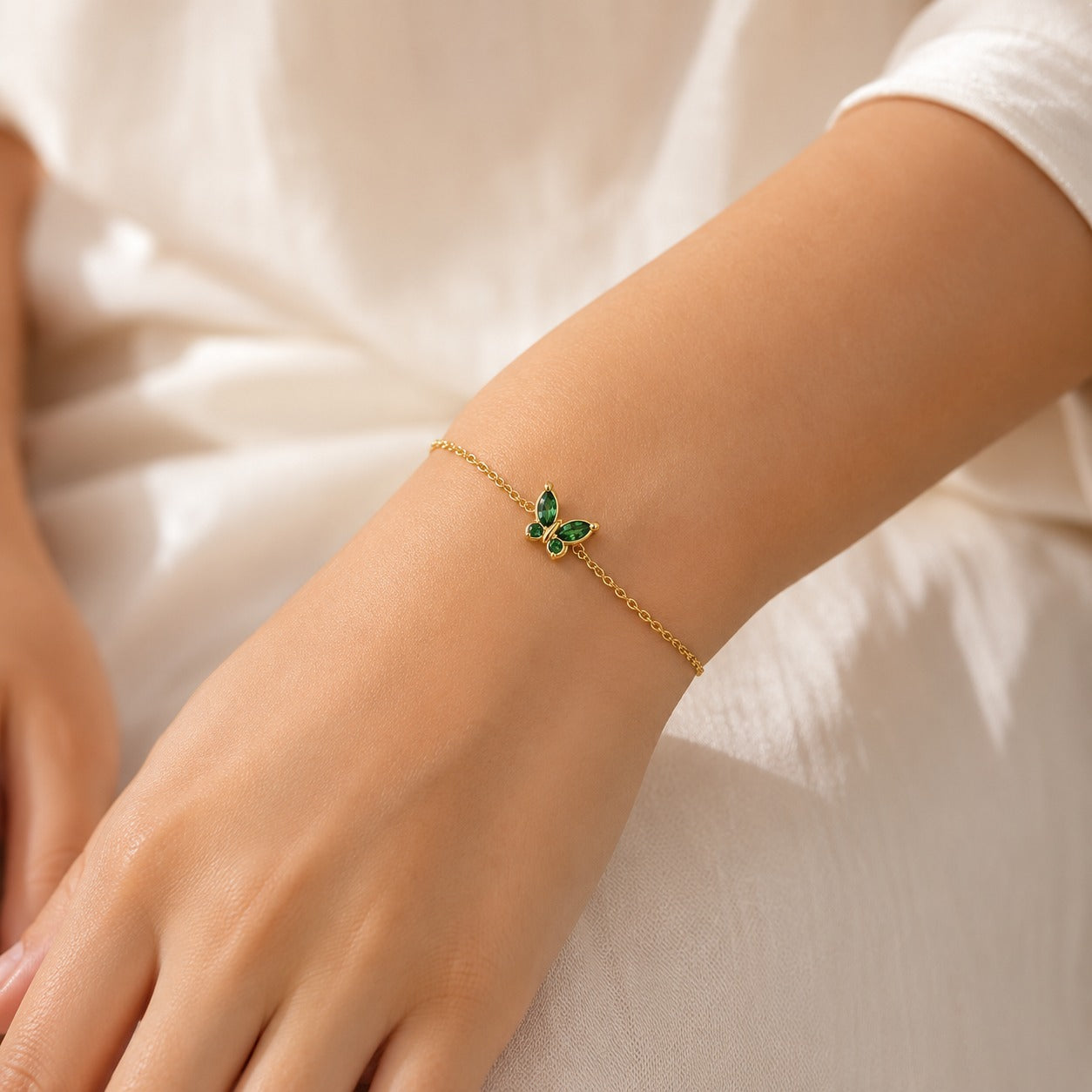 Butterfly Birthstone Bracelet