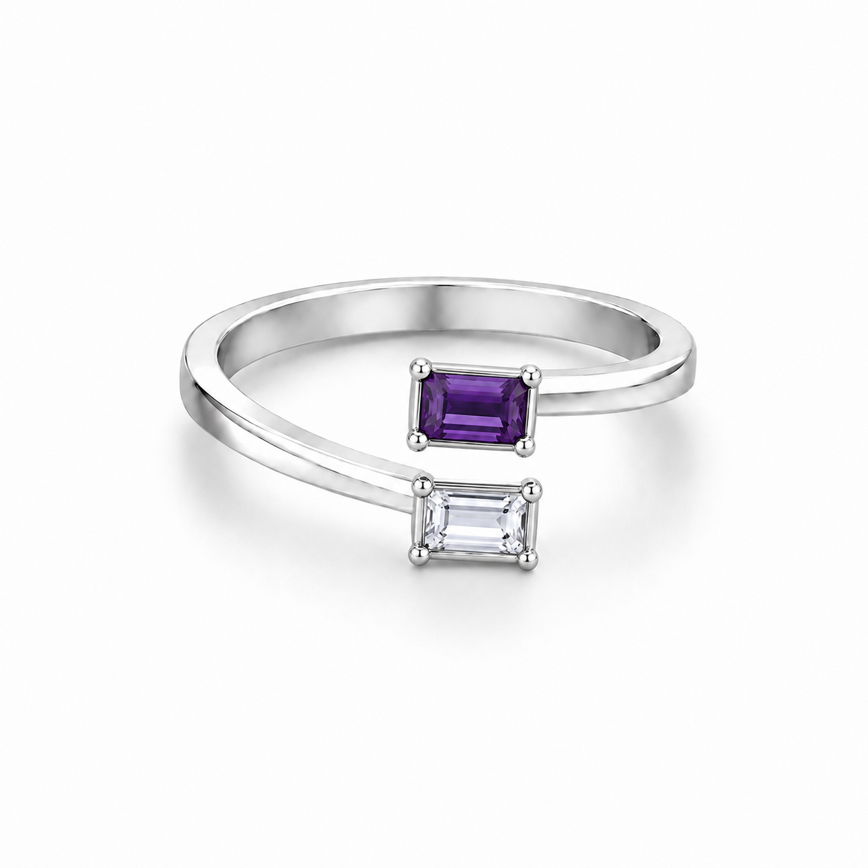 Birthstone Bypass Ring