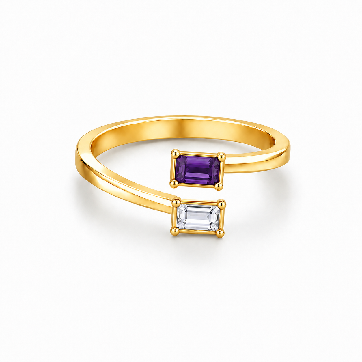 Birthstone Bypass Ring