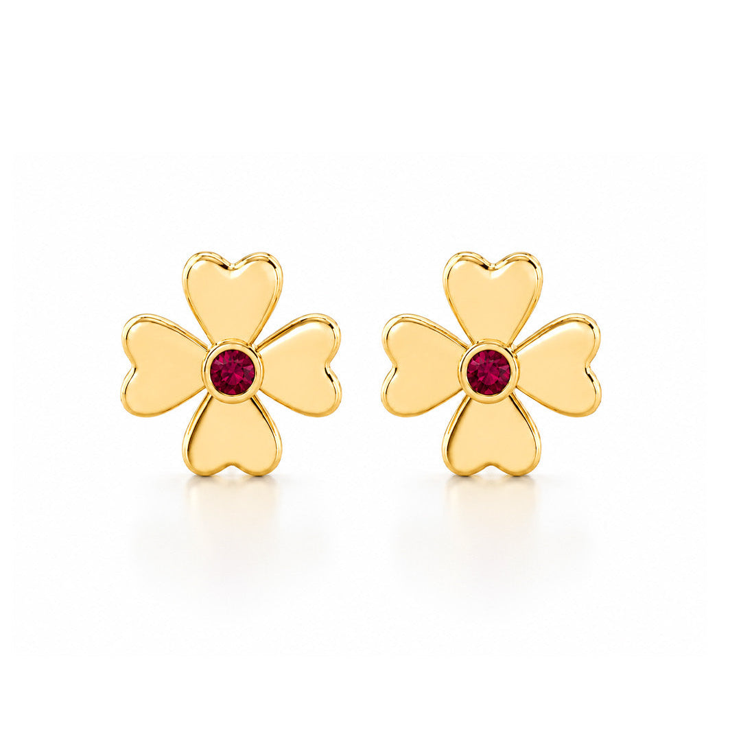 Four Heart Clover Earrings