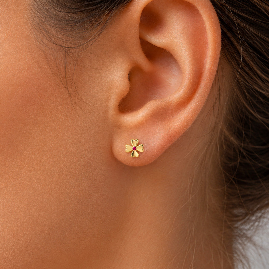 Four Heart Clover Earrings