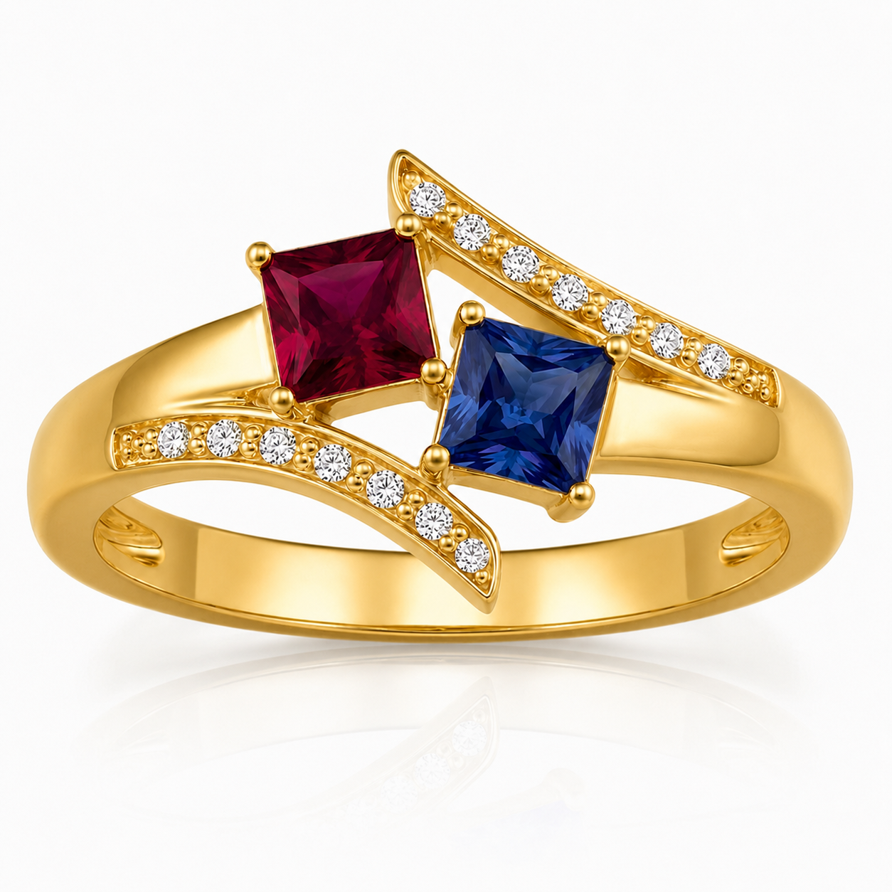 Crossover Princess Cut Ring