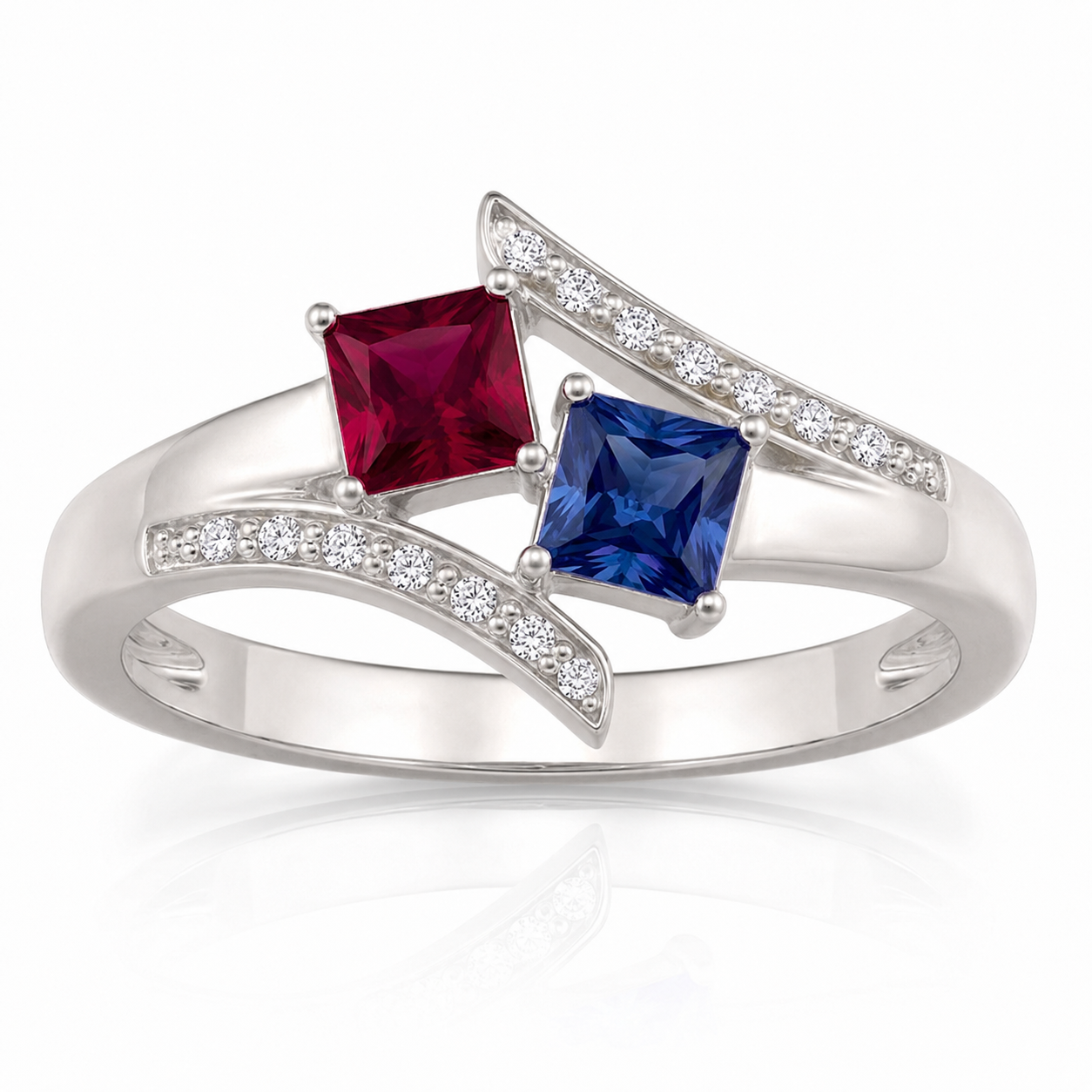 Crossover Princess Cut Ring