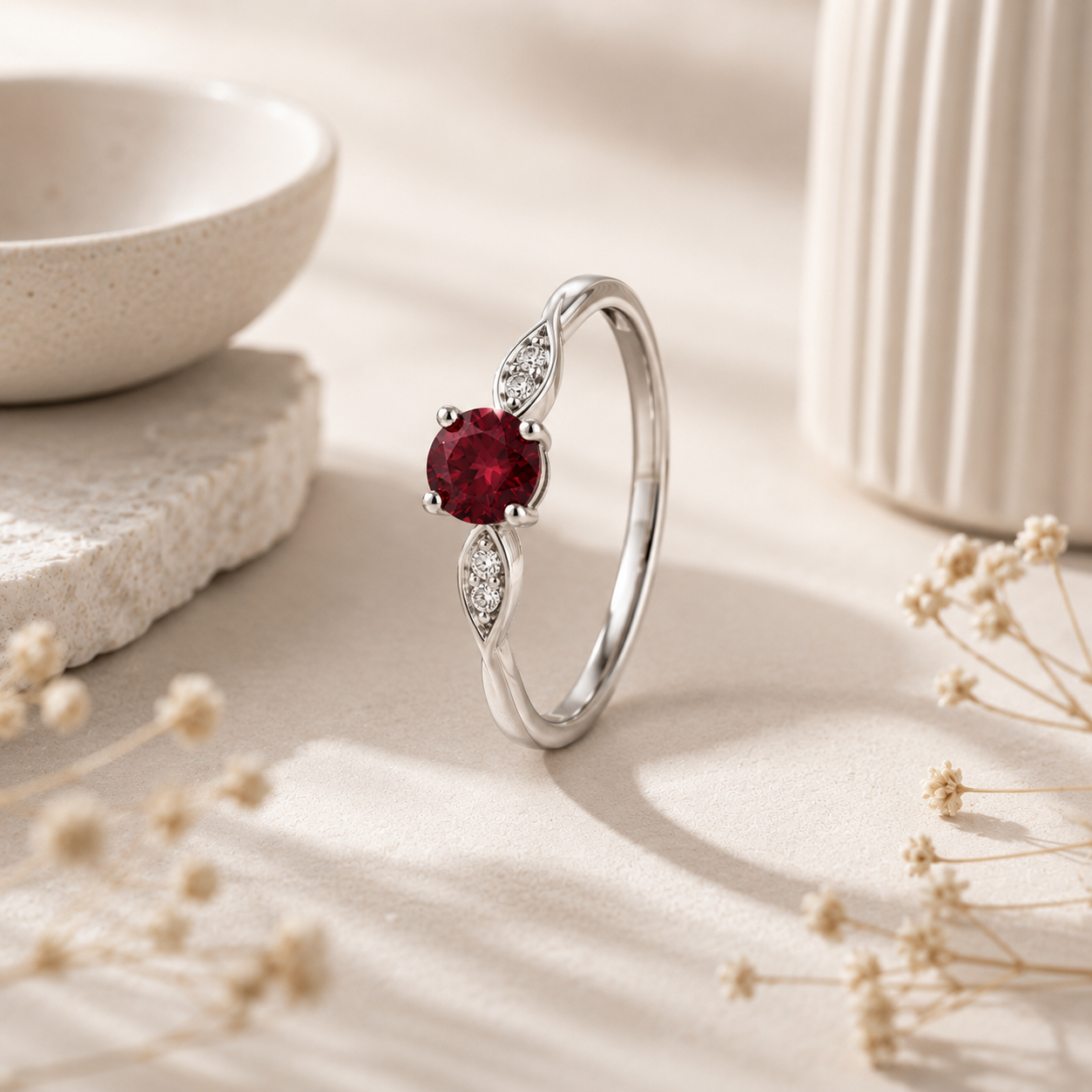 Dainty Trinity Stone Ring