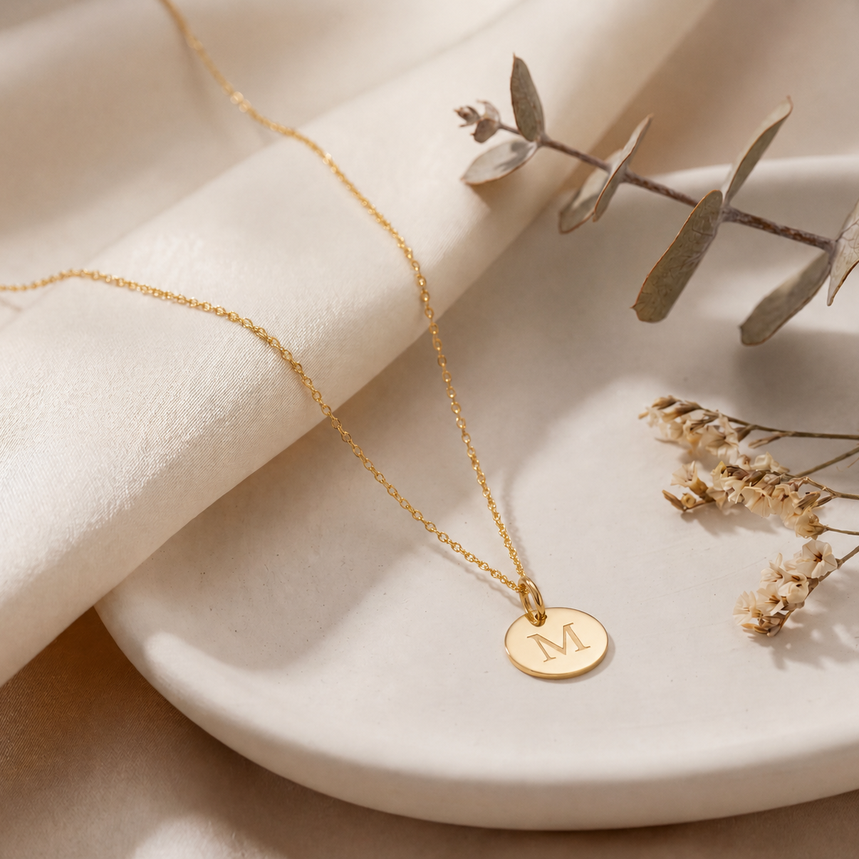 Initial Disc Necklace