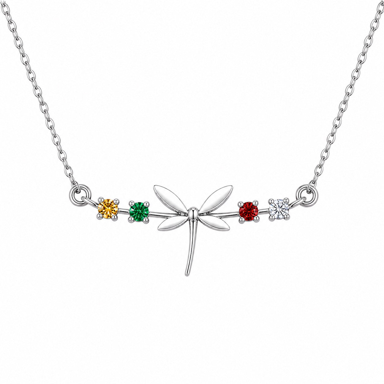Dragonfly Necklace with Birthstone