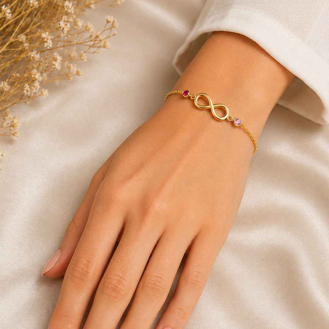 Duo Stones Infinity Bracelet