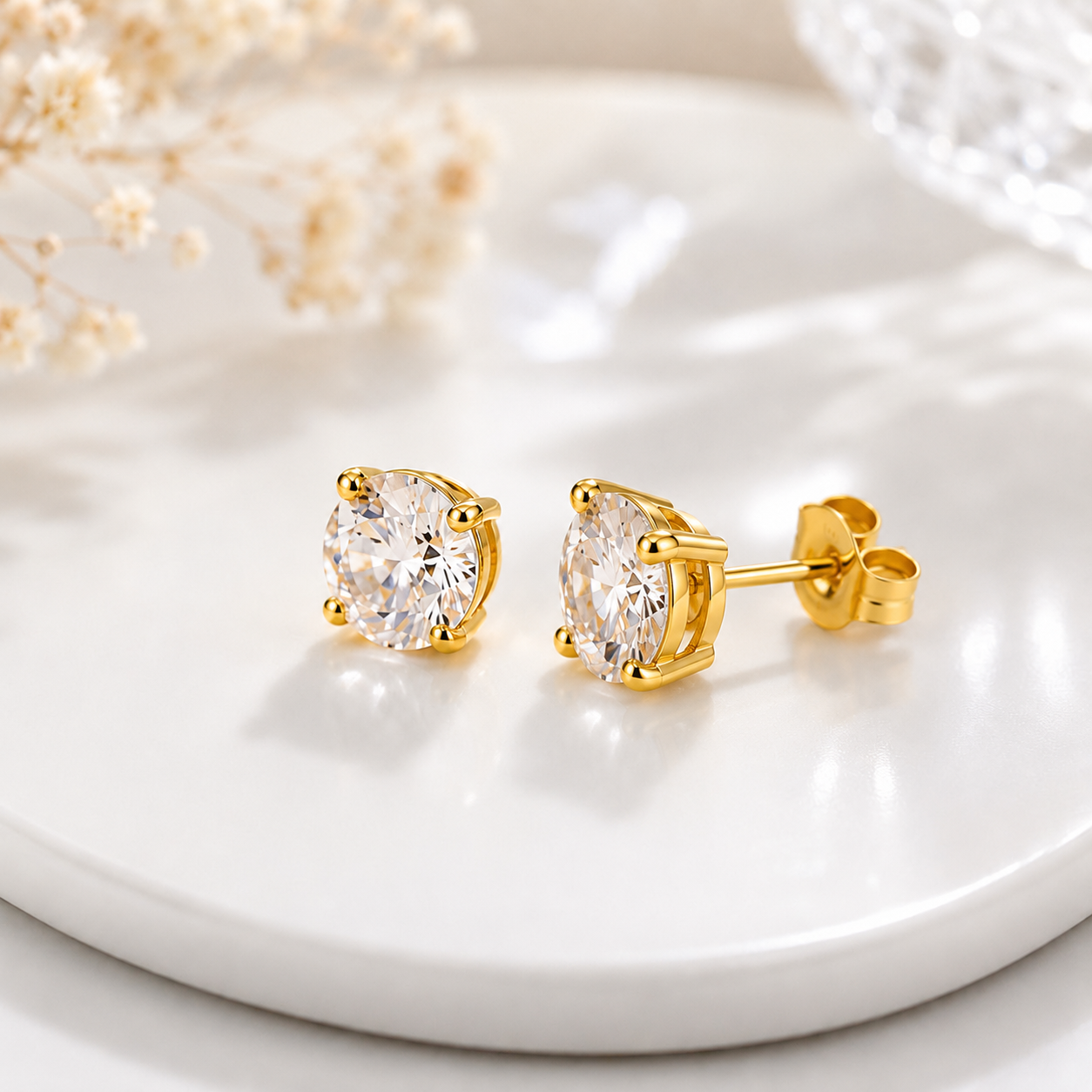 Classic Round Stud Earrings