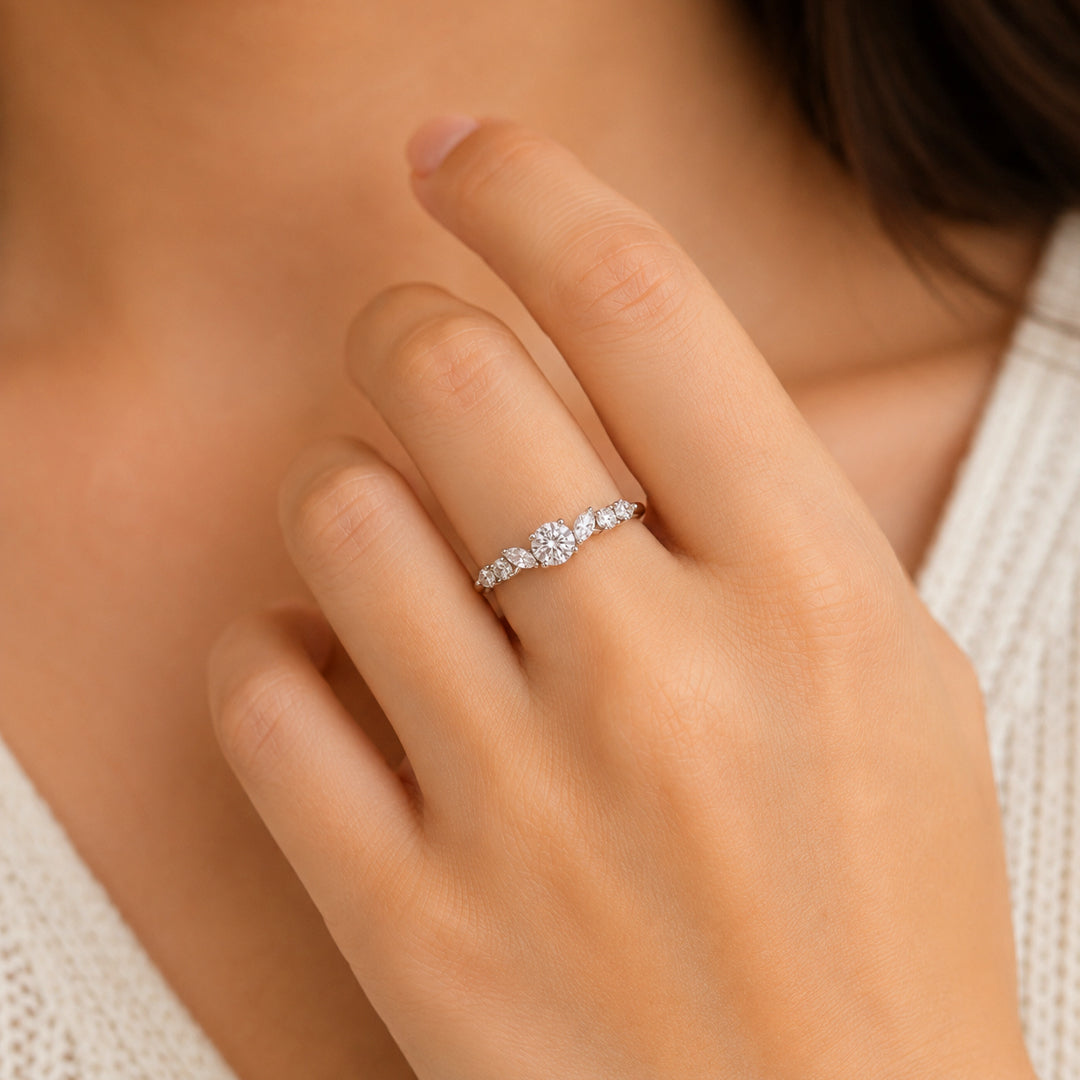 Vintage Cluster Engagement Ring